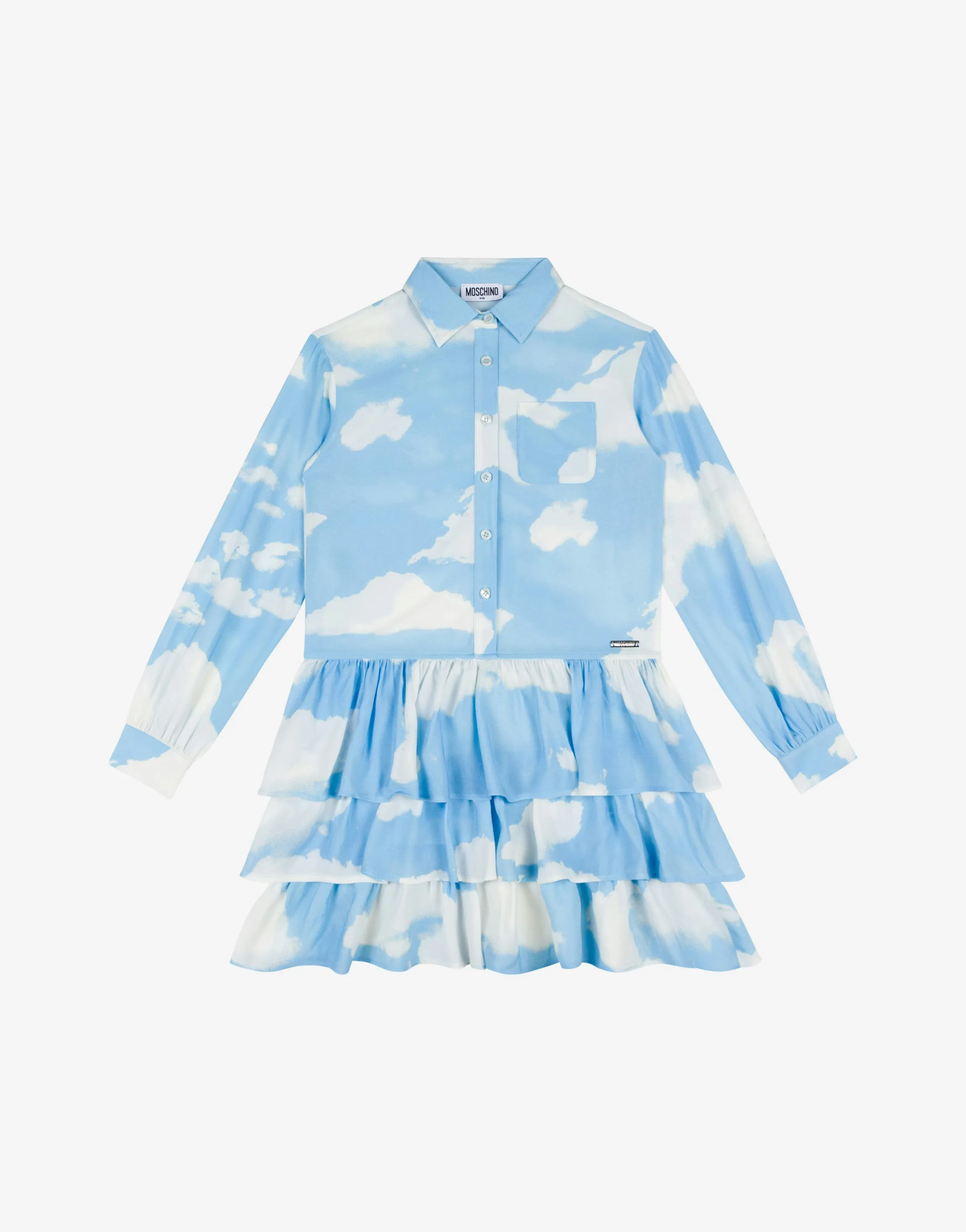 Allover Clouds crêpe dress