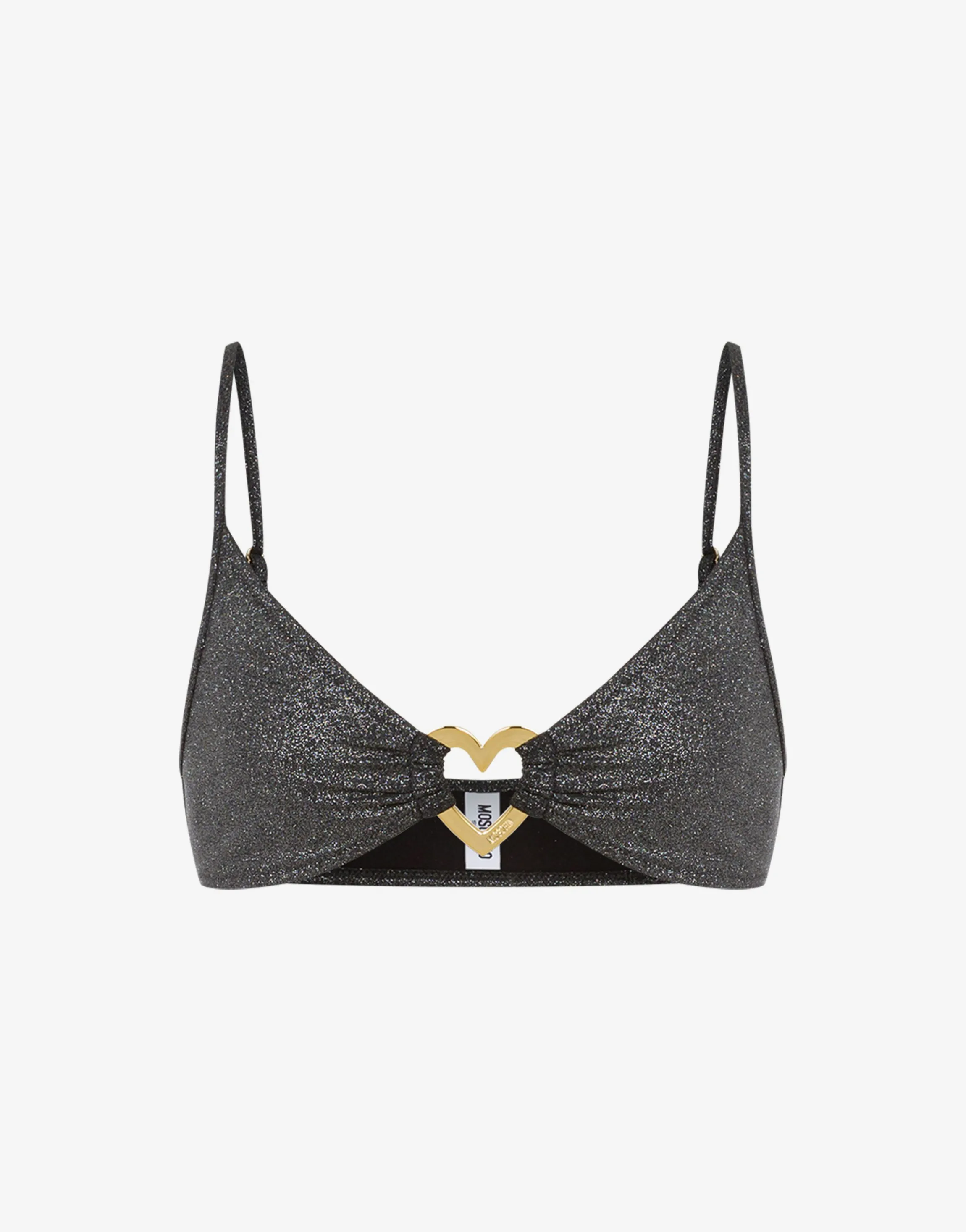 Glitter Metal Heart Bikini Top