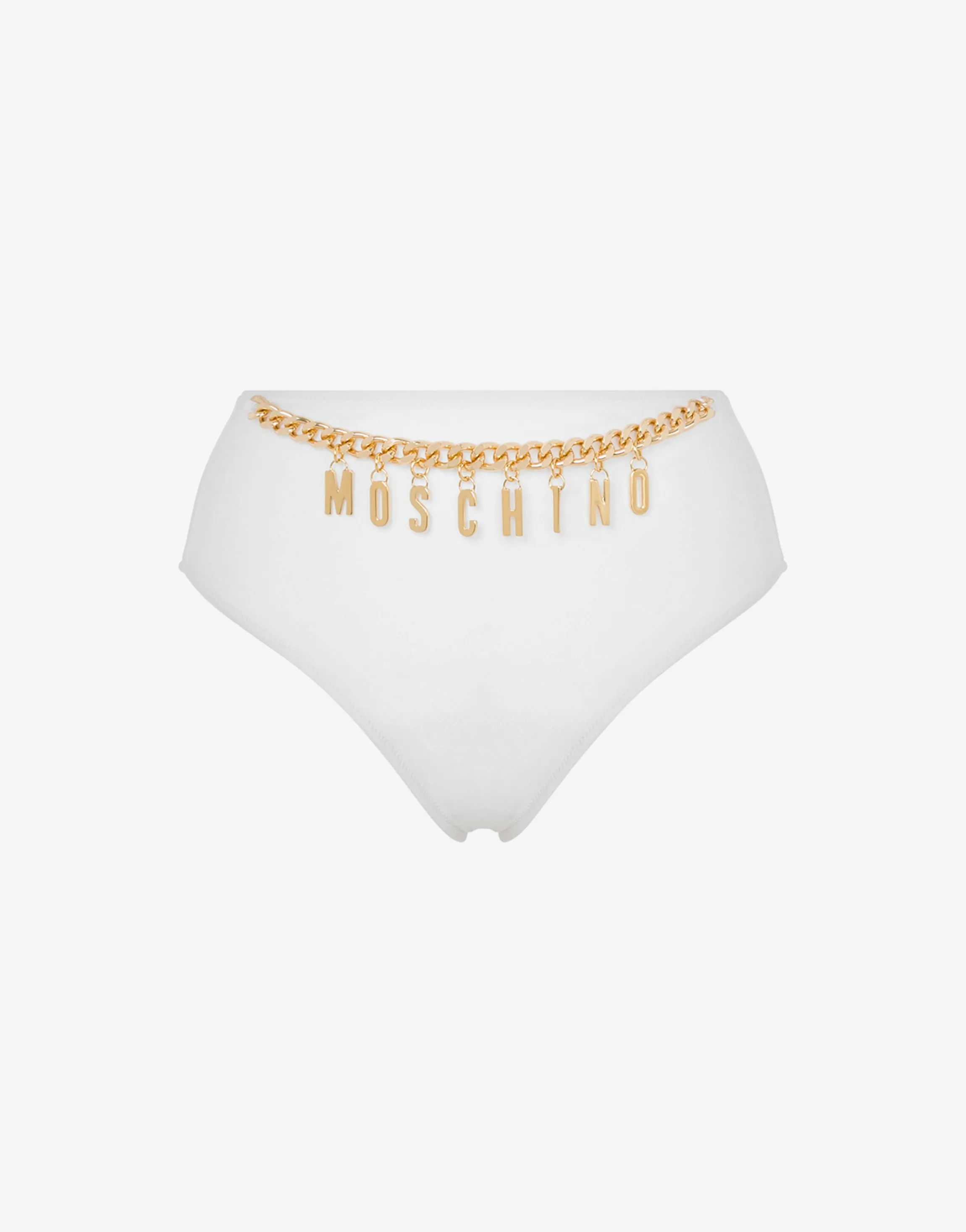 High-waist Lettering Charm Swim Briefs