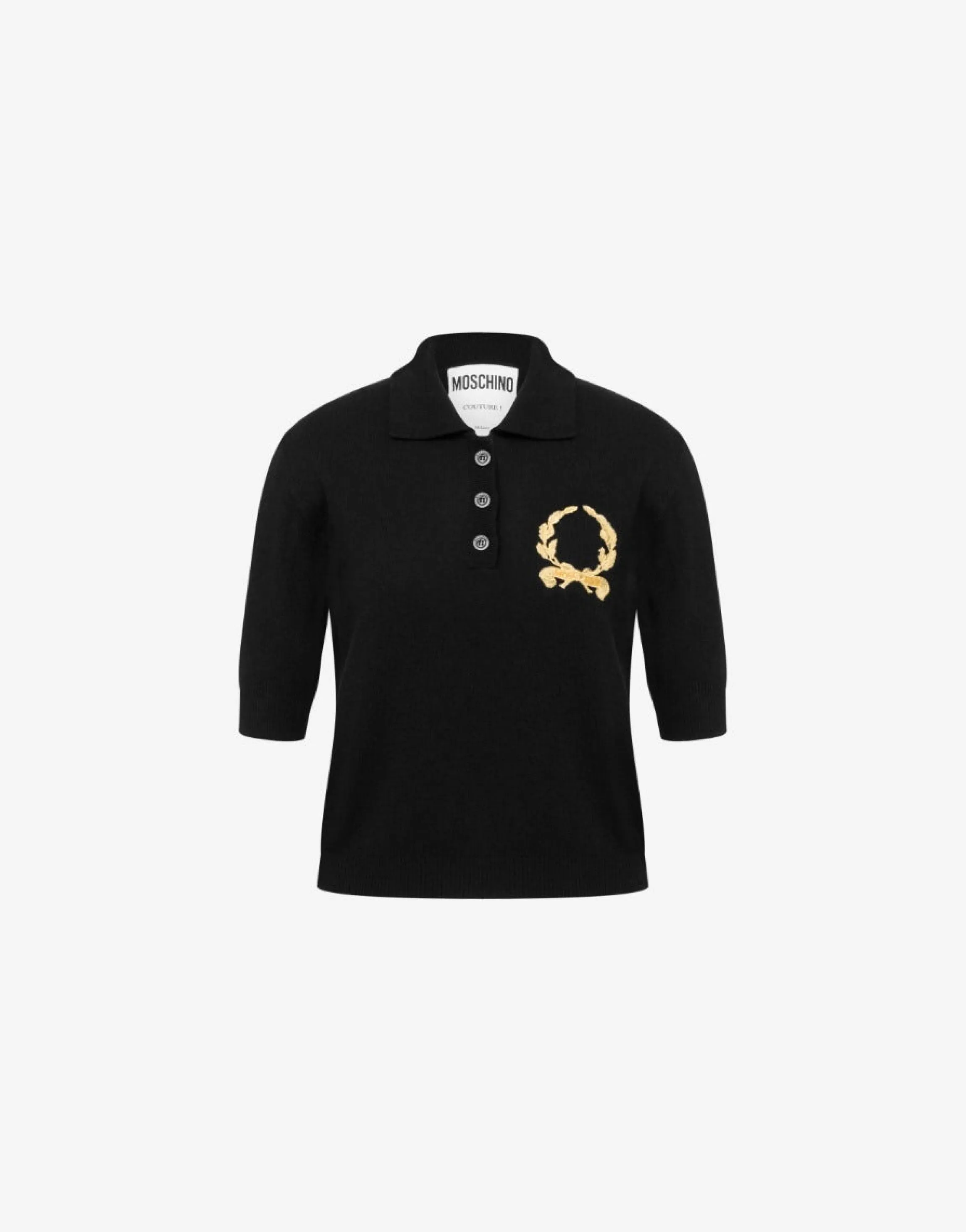 Knit Polo Shirt Laurel Crown Logo