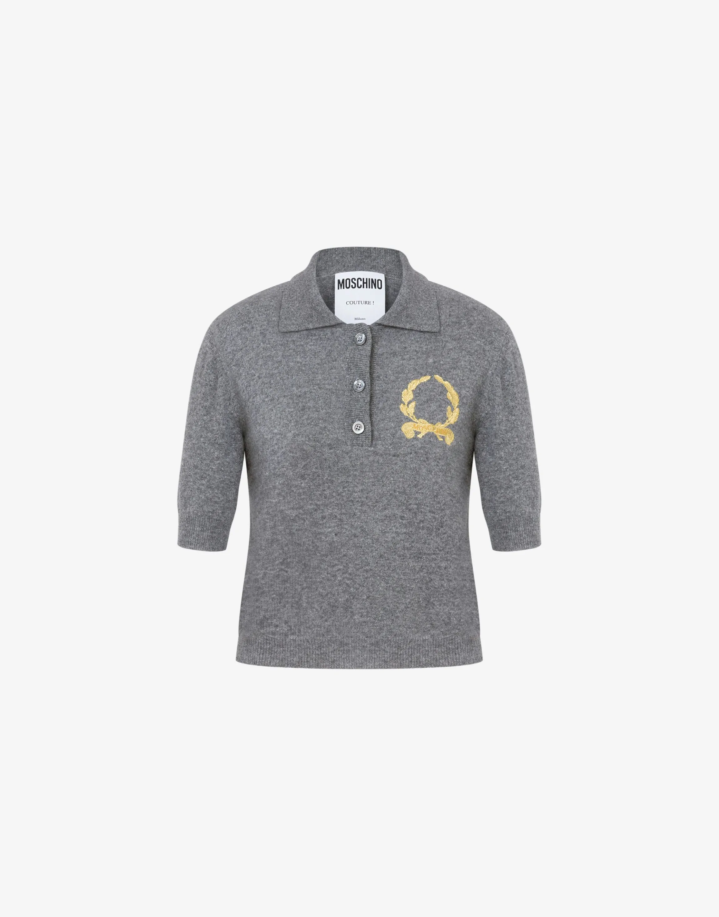 Knit Polo Shirt Laurel Crown Logo