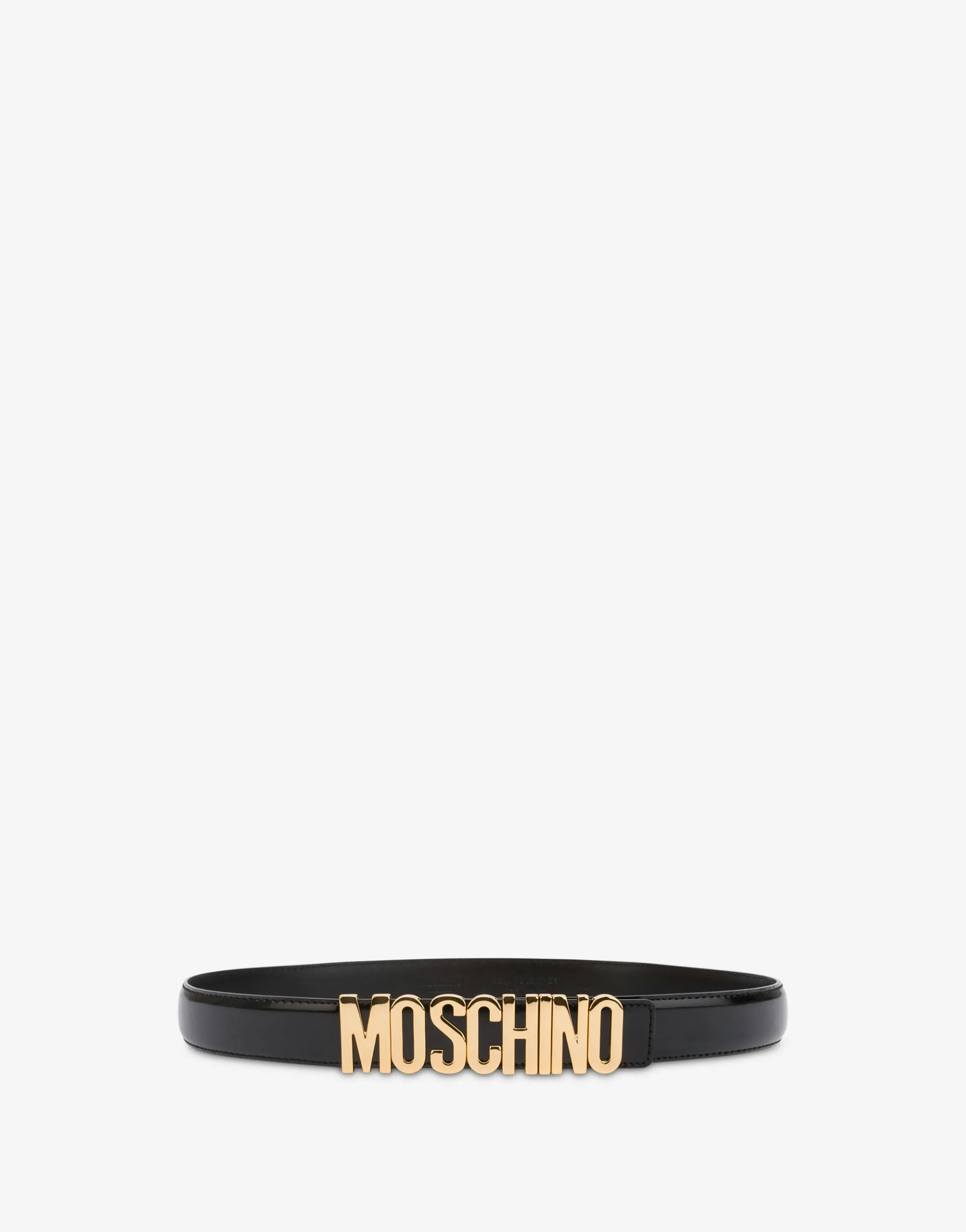 Leather belt with logo