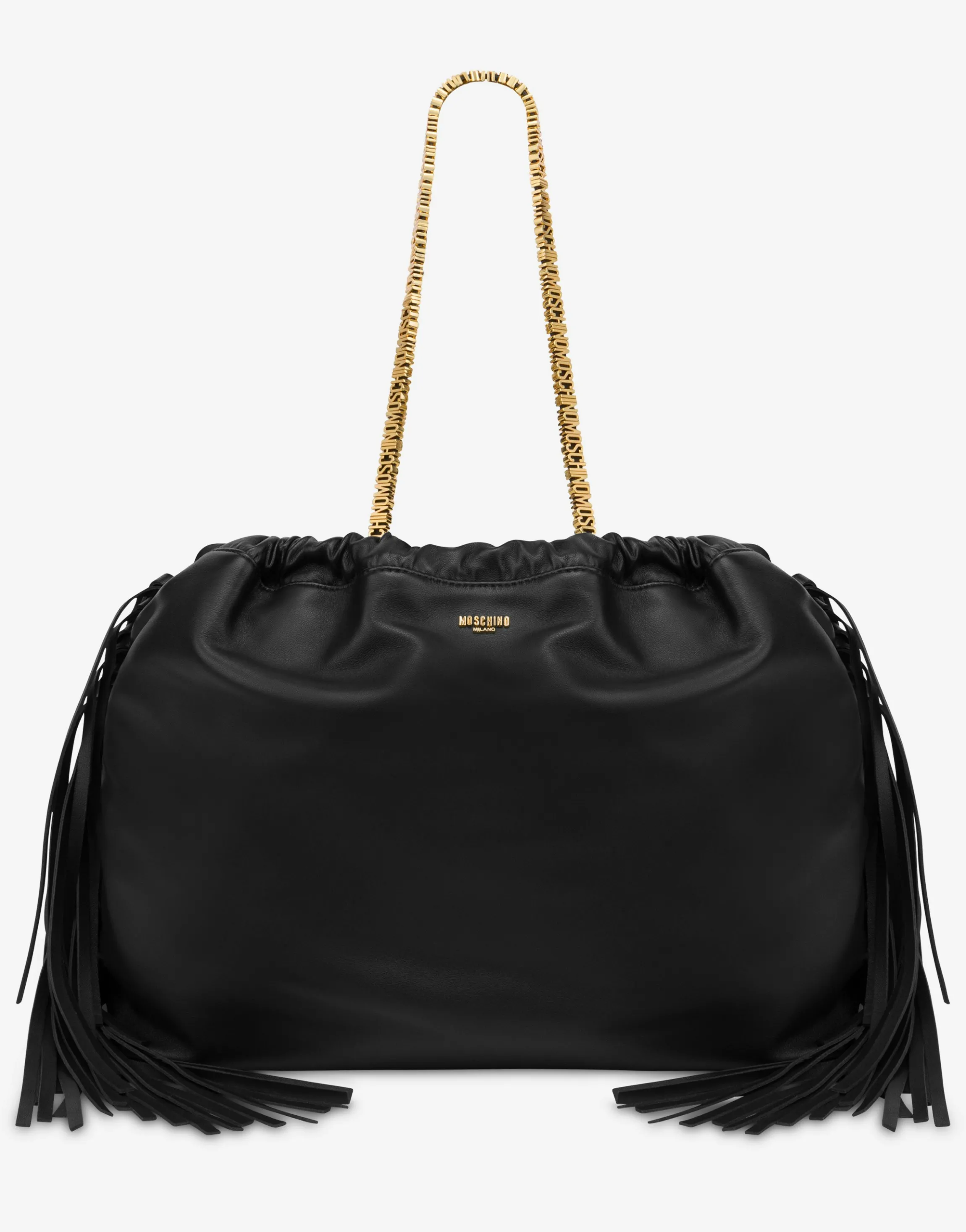 Mini Lettering shopper with fringes