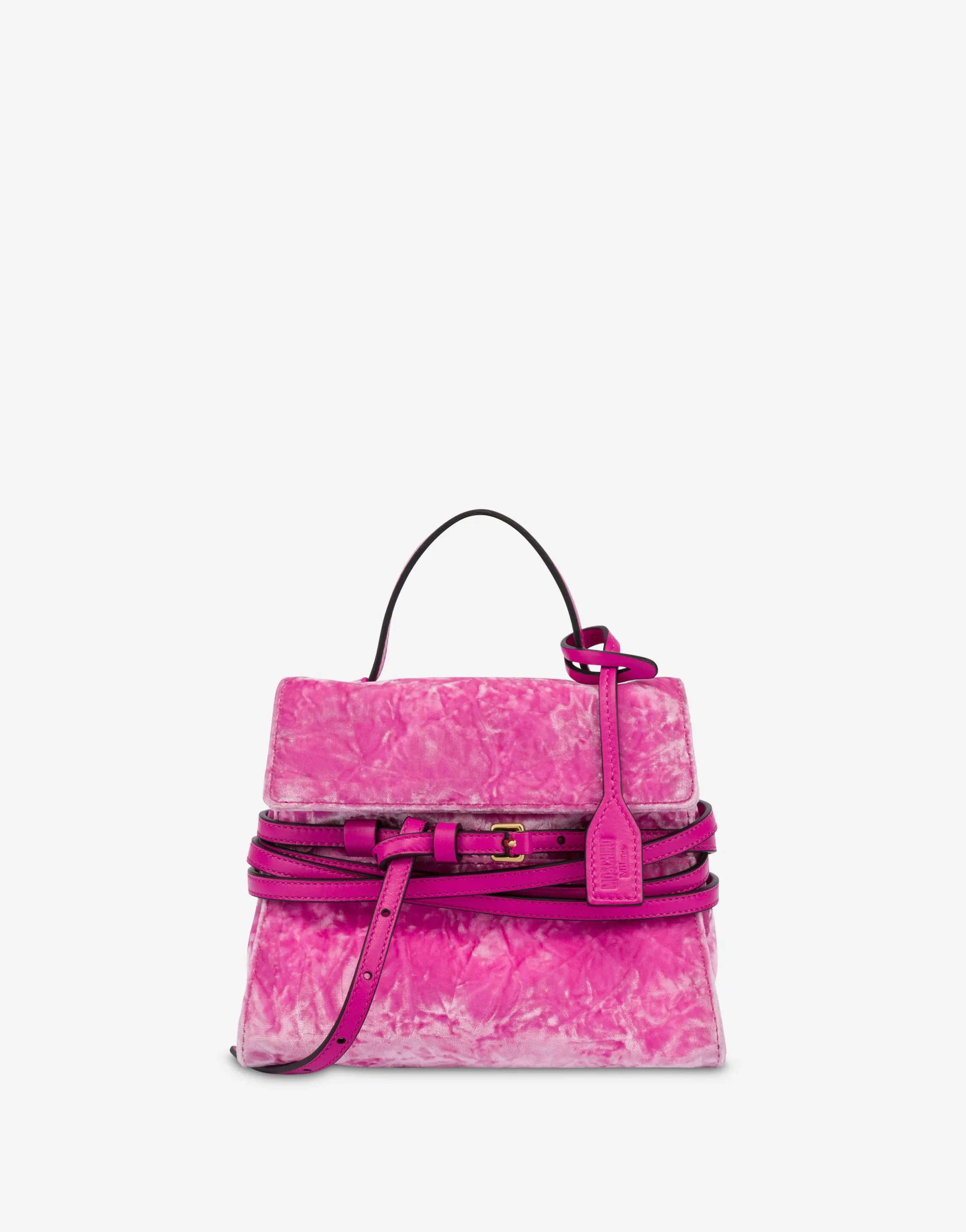 Moschino Tie Me bag in velvet Small