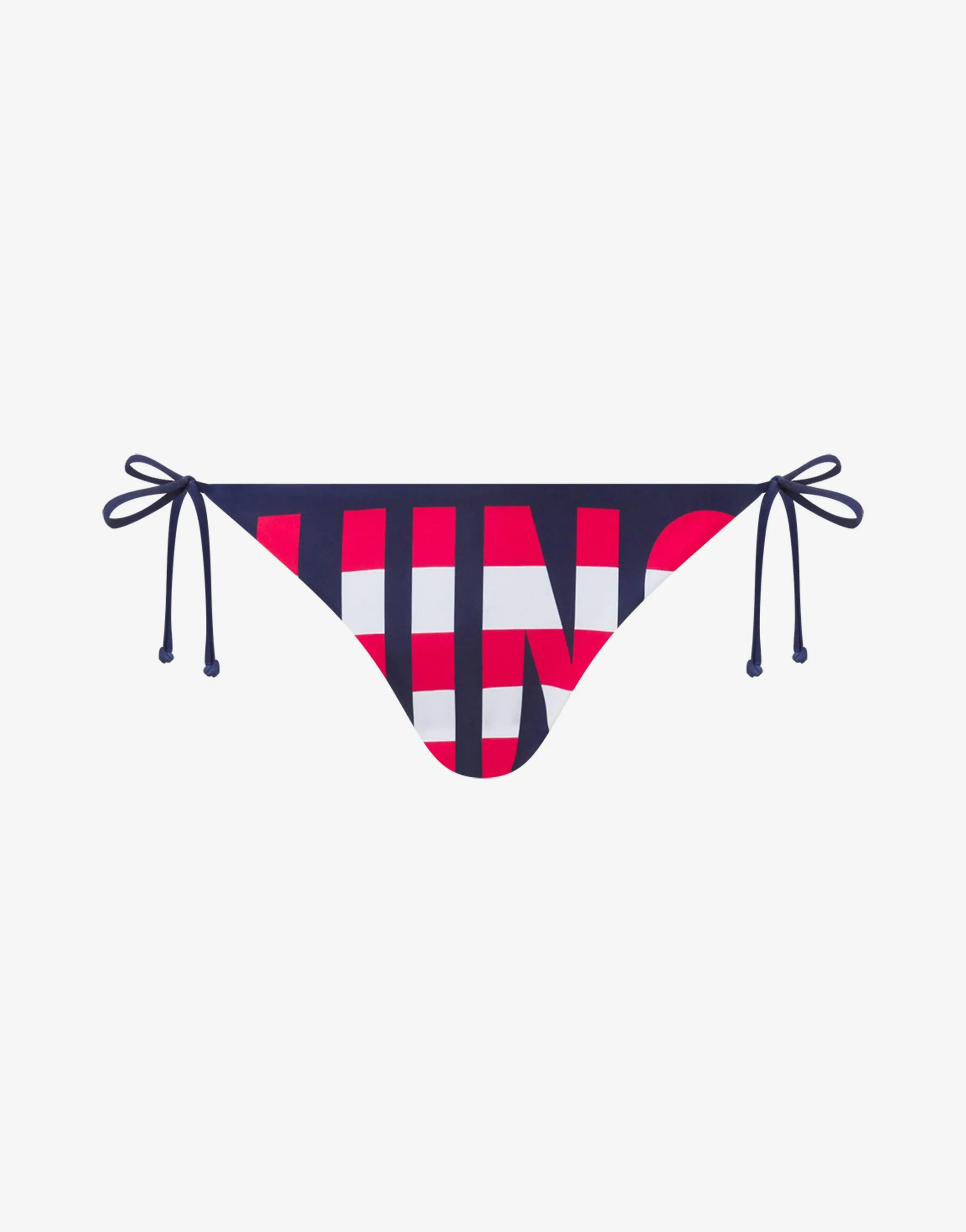 Striped Lettering Logo Swim Briefs with Laces