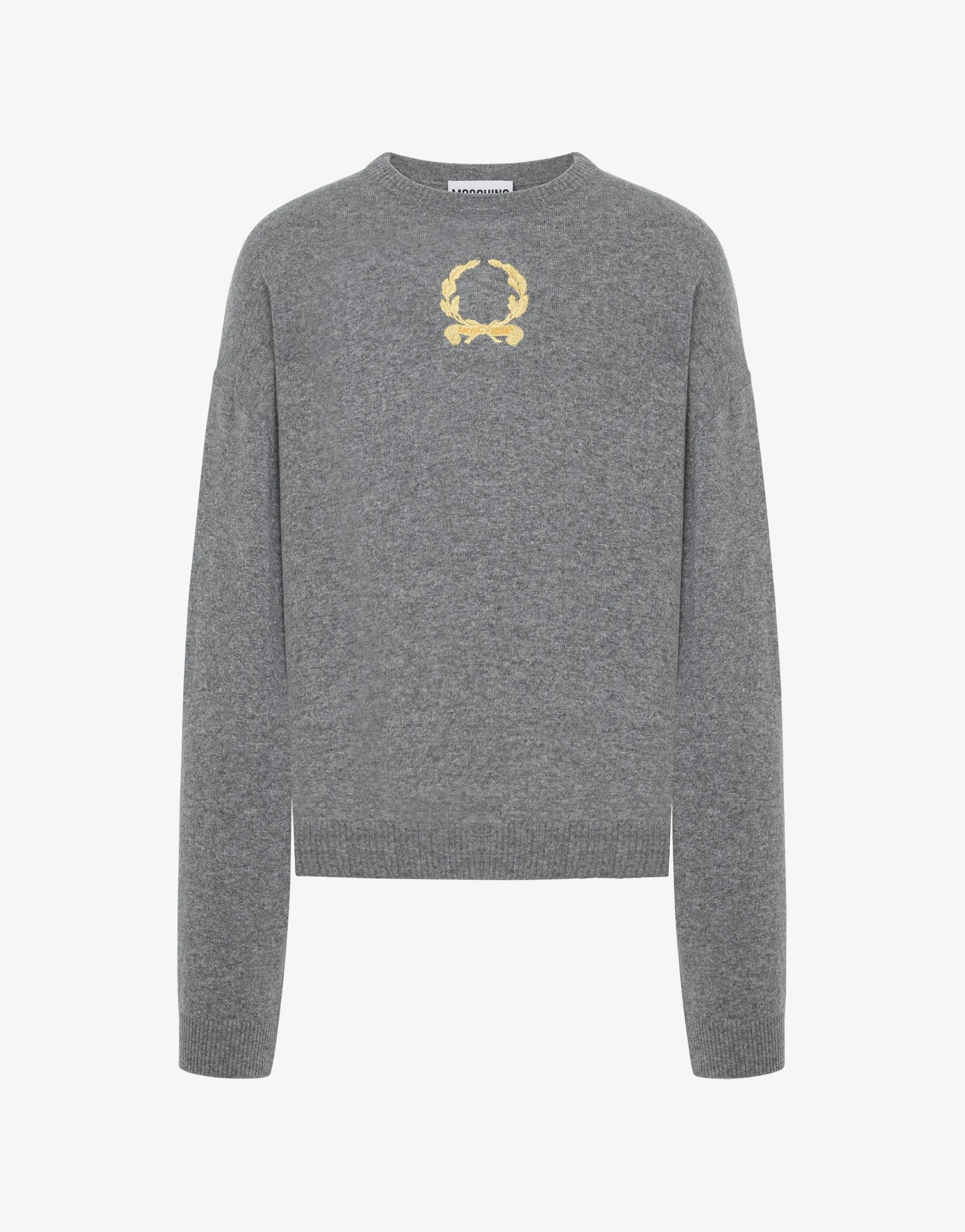 Wool and Cashmere Pullover Laurel Crown Embroidery